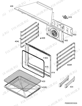 Взрыв-схема плиты (духовки) Zanussi ZOB525321X - Схема узла Oven
